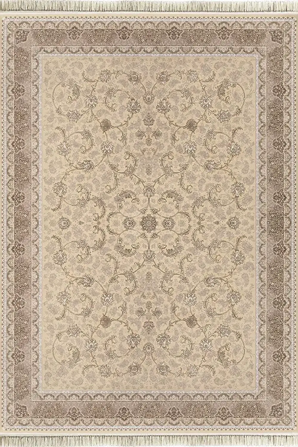 فرش داریوش 1200 شانه کلکسیون هیلتون کد 1209 زمینه کرم-طلایی (برجسته)