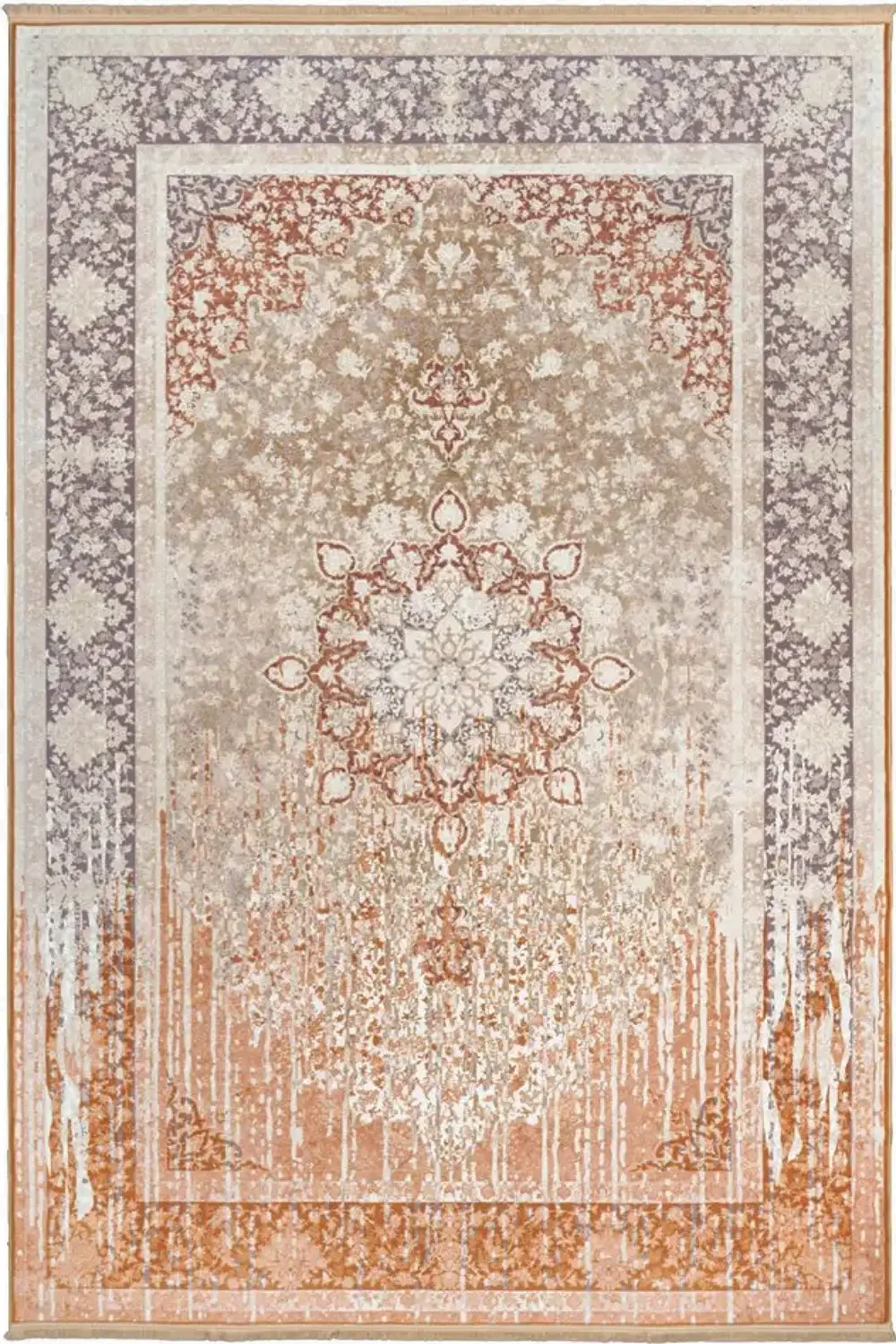 فرش محتشم کهنه نما 1200 شانه کد 300627 زمینه سبز (غیربرجسته)