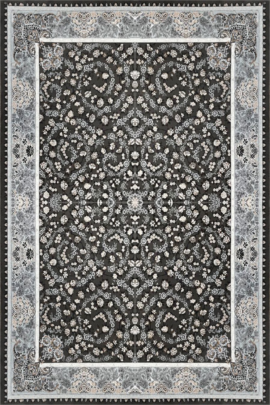 فرش ستاره پانیذ 700 شانه طرح ماهرو دودی (غیربرجسته)