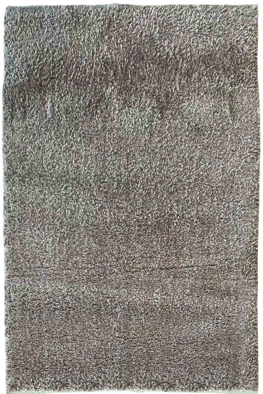 فرش کاشان شگی (فلوکاتی) طرح ساده رنگ نسکافه ای