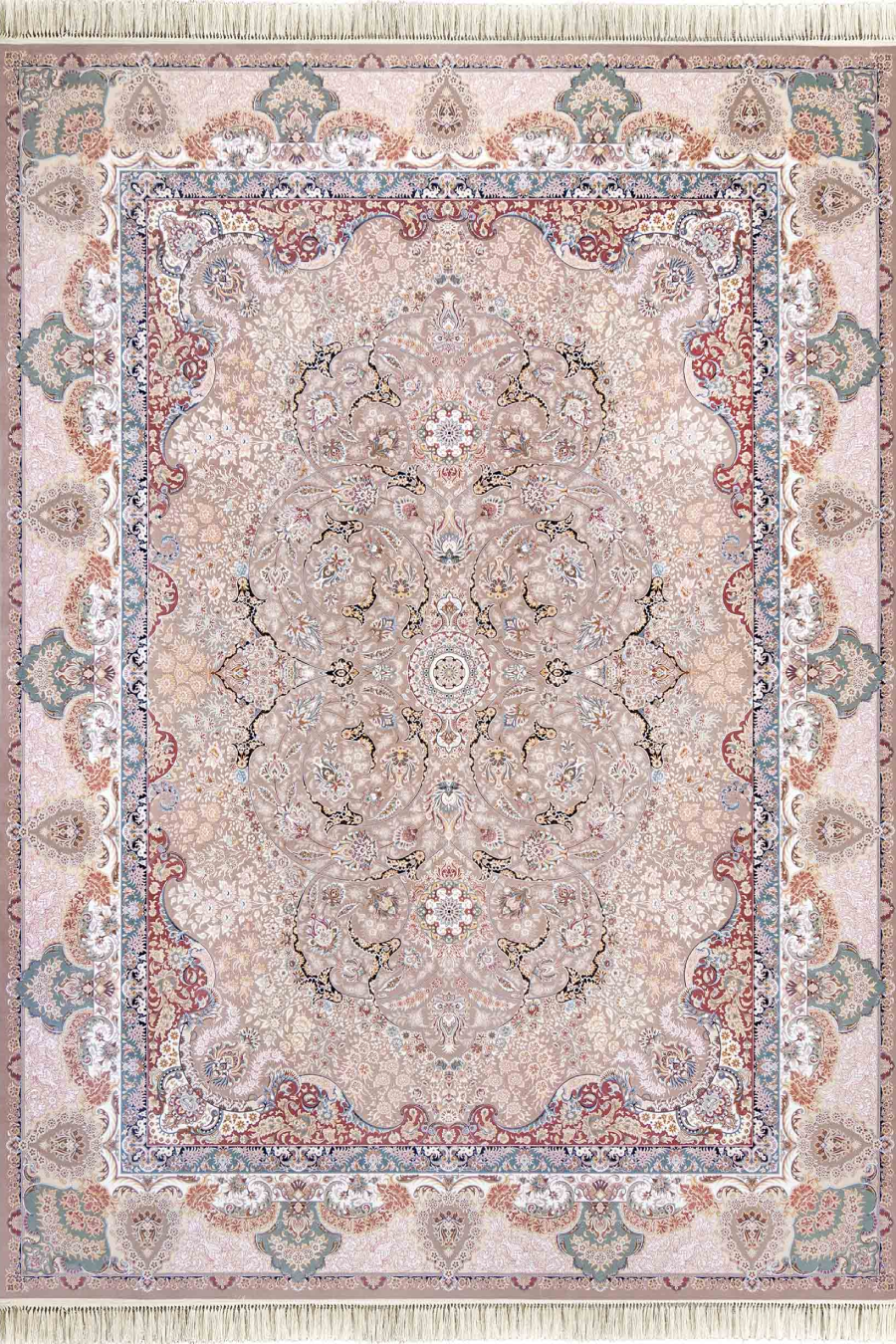 فرش داریوش 1500 شانه کلکسیون مینیاتور کد D1529 زمینه ترمه ای (برجسته)