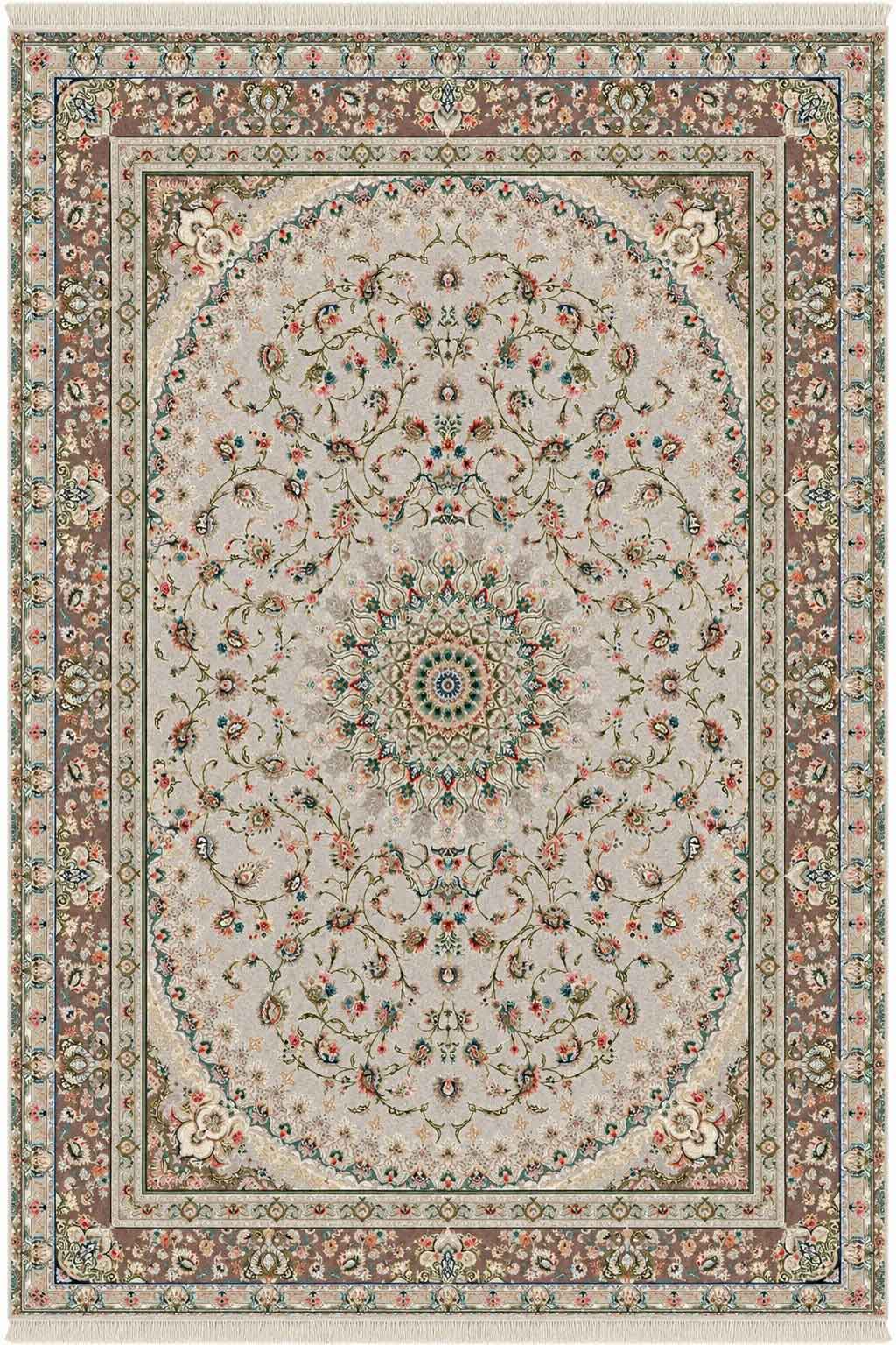 فرش قیطران 1500 شانه طرح ستوش گل برجسته کلکسیون فردوس تراکم 4500