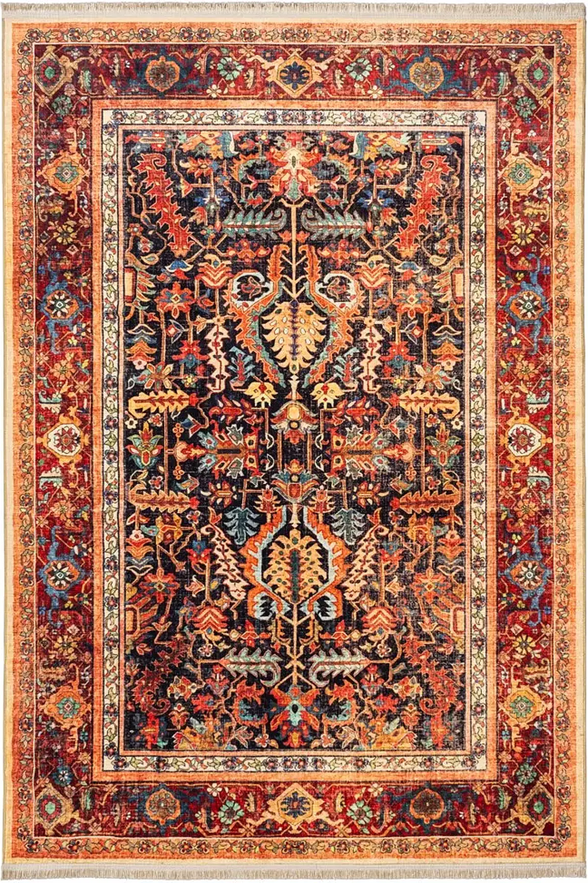 فرش محتشم 1000 شانه کلکسیون سنتی کد 901405 زمینه تمام رنگ (غیربرجسته)