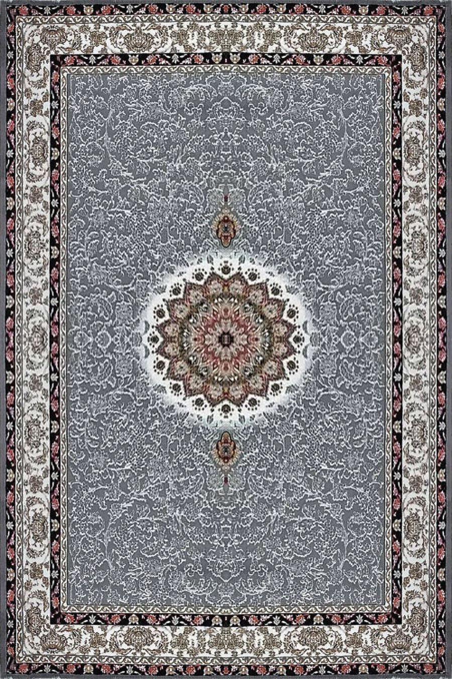 فرش کاشان 500 شانه طرح تینا زمینه فیلی (غیربرجسته)