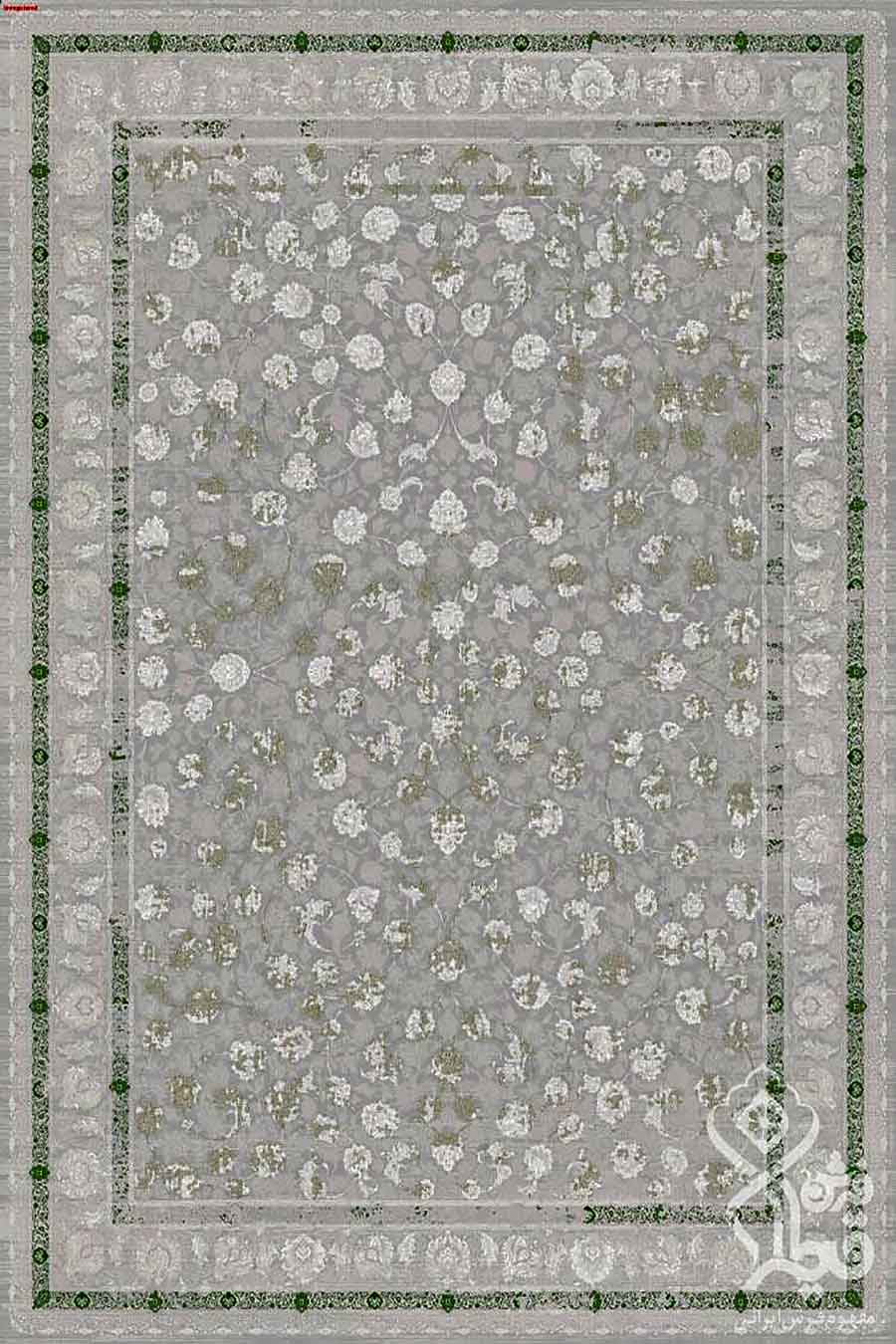 فرش قیطران 1200 شانه کلکسیون نوال طرح ایلیو زمینه فیلی (برجسته)