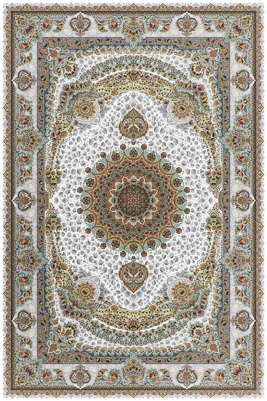فرش ستاره کویر یزد 1500 شانه کلکسیون ستارگان کویر کد TX501 زمینه 1003 (برجسته)