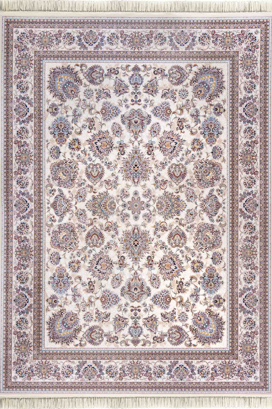 فرش داریوش 1500 شانه کلکسیون مینیاتور کد D1522 زمینه کرم (برجسته)