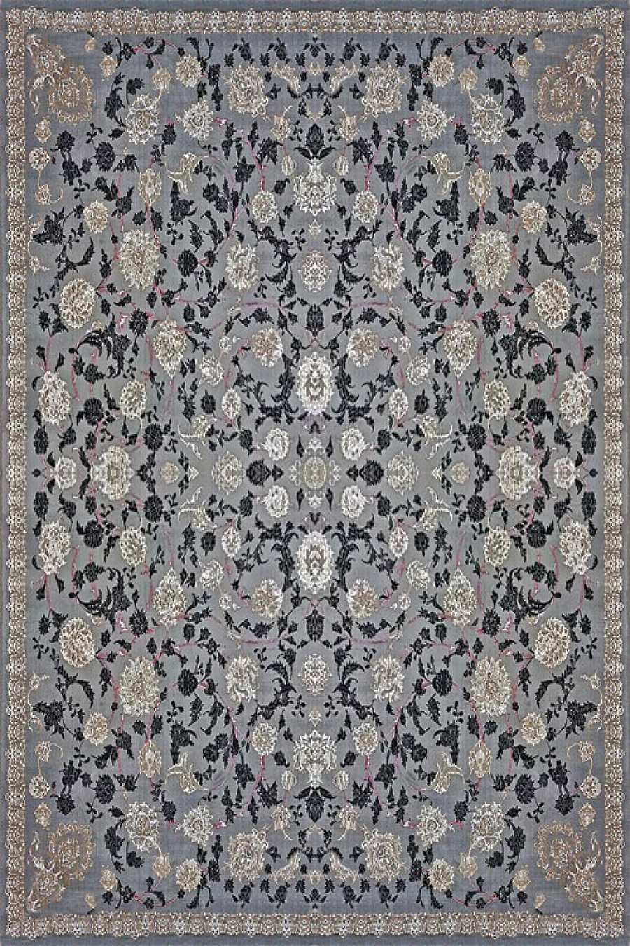 فرش کاشان 500 شانه طرح هستی زمینه فیلی (غیربرجسته)