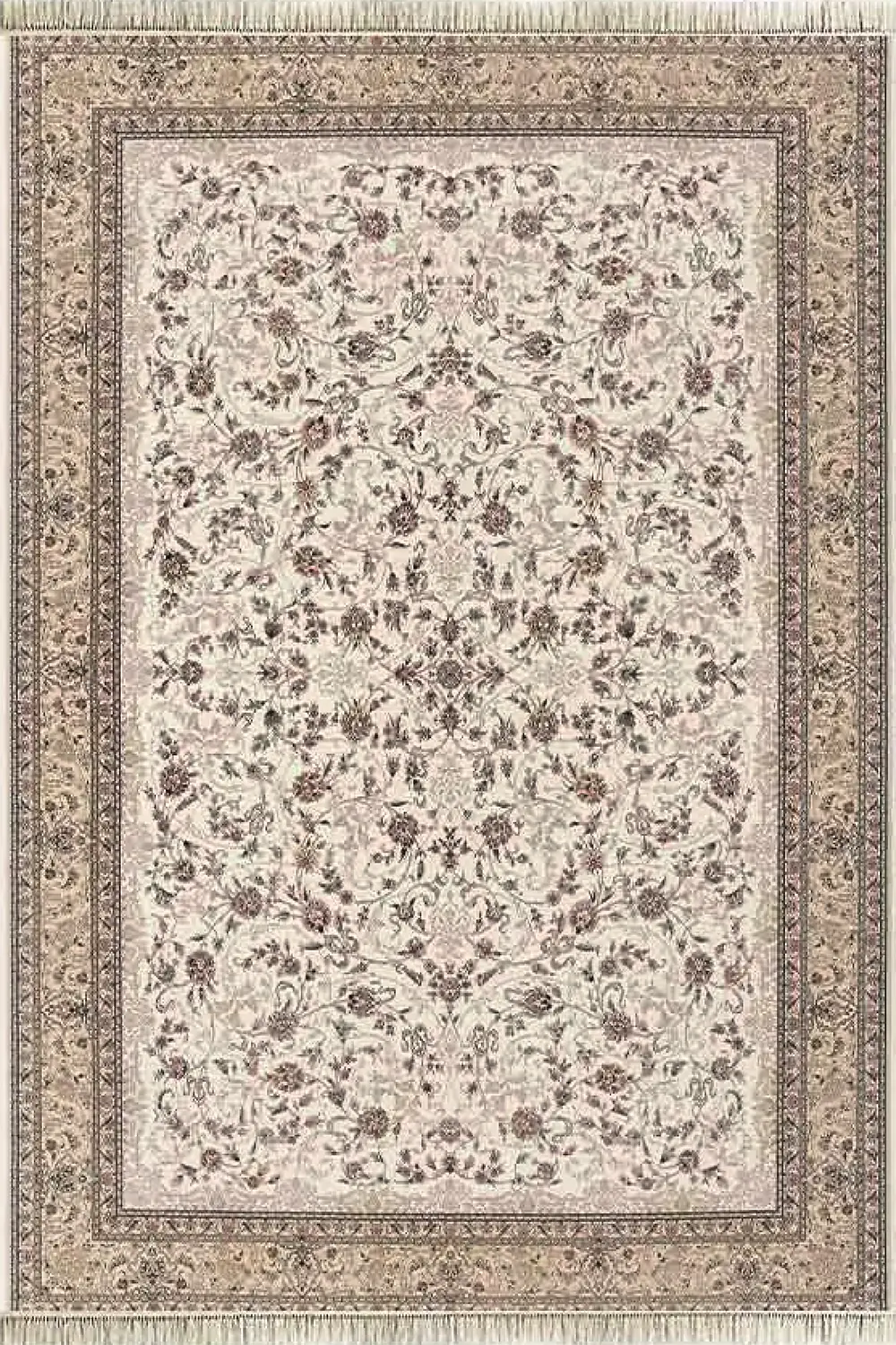 فرش داریوش 1200 شانه کلکسیون هیلتون کد 1213 زمینه سفید (برجسته)