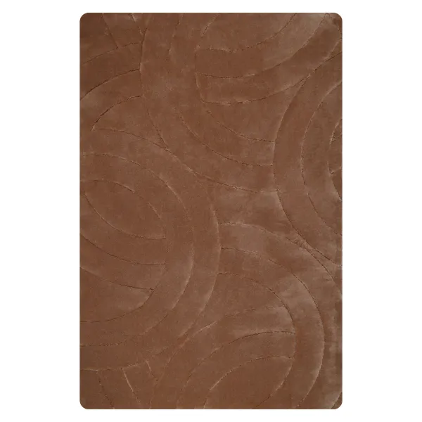 فرش زرباف سه بعدی پرزبلند طرح اپال زمینه شکلاتی (شگی)